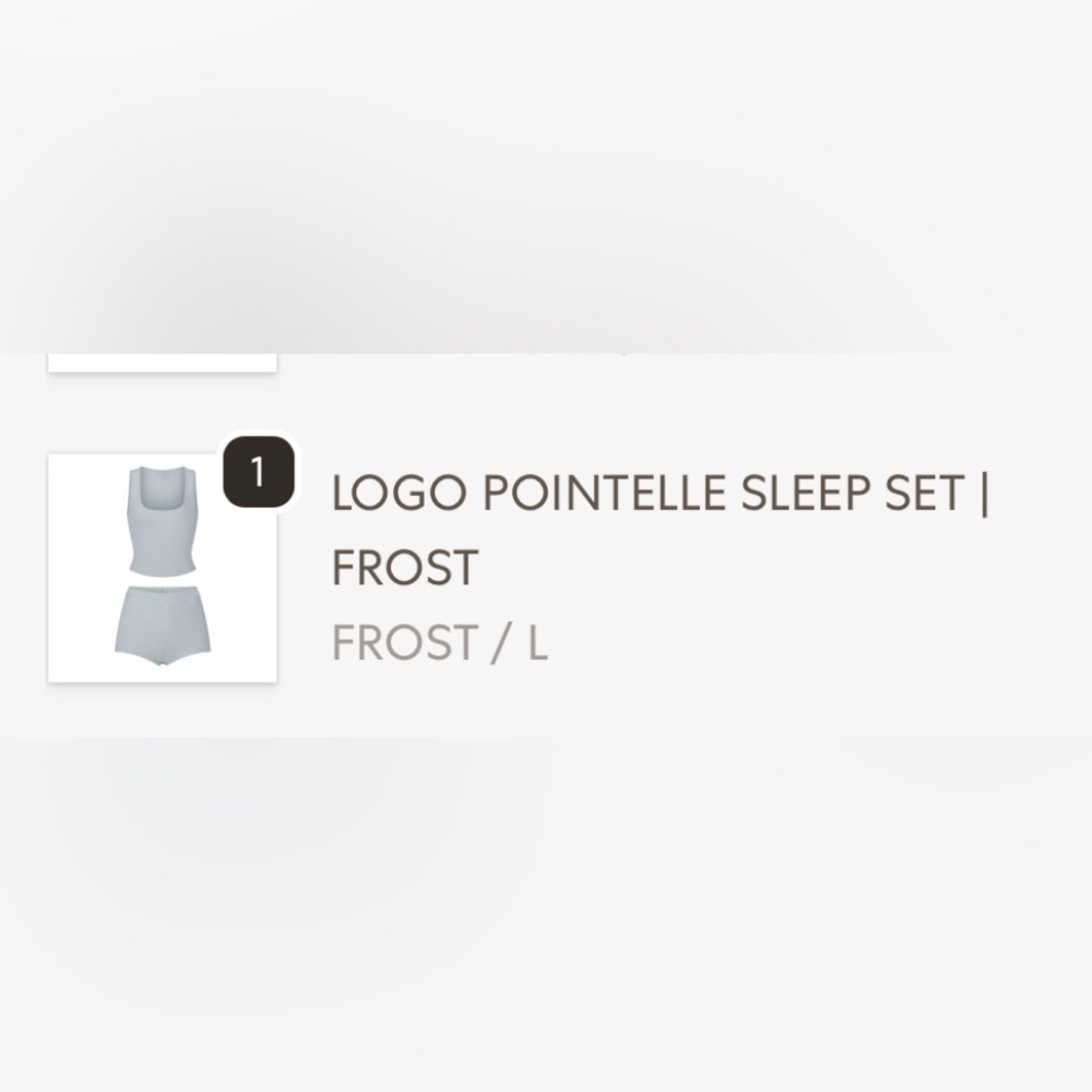 SKIMS LOGO POINTELLE SLEEP SET
FROST (L) - Picture 10 of 10